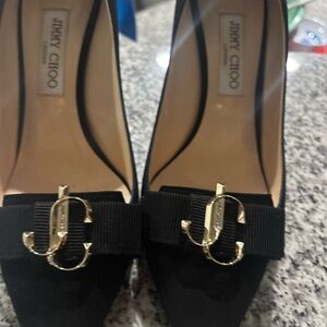 Jimmy Choo Black Heels with Gold Buckle